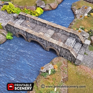 Heavy Stone Bridge - 28mm 32mm Clorehaven and the Goblin Grotto, Wargaming Terrain  SW Legion