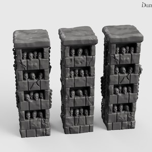 Skull Pillars - 28mm 32mm Hero&#39;s Hoard Wargaming Terrain