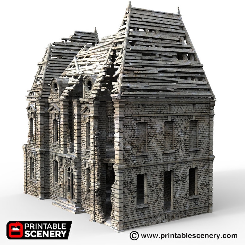 Ruined Chateau DnD 15mm 28mm 32mm Time Warp Wargaming Terrain Scatter D/&D Warhammer Pathfinder 40k