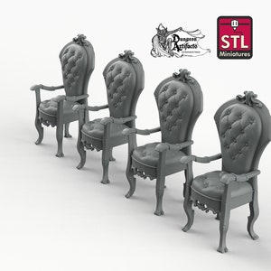 Fancy Chairs - STL Miniatures Wargaming Forgotten Realms D&D DnD Pathfinder SW Legion
