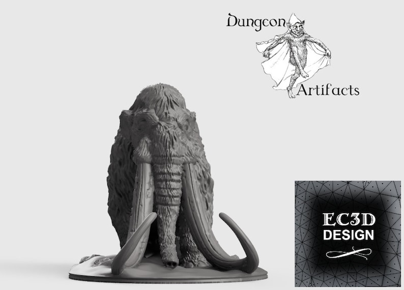 Woolly Mammoth 15mm 28mm 32mm 42mm Wilds of Wintertide Wargaming Terrain , ice age, mastadon image 2