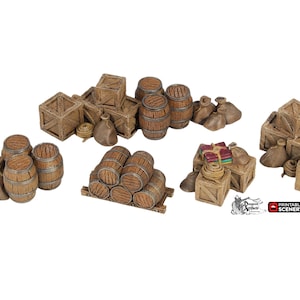 Cargo Piles - The Lost Islands 15mm 28mm 32mm Wargaming Terrain D&D, DnD