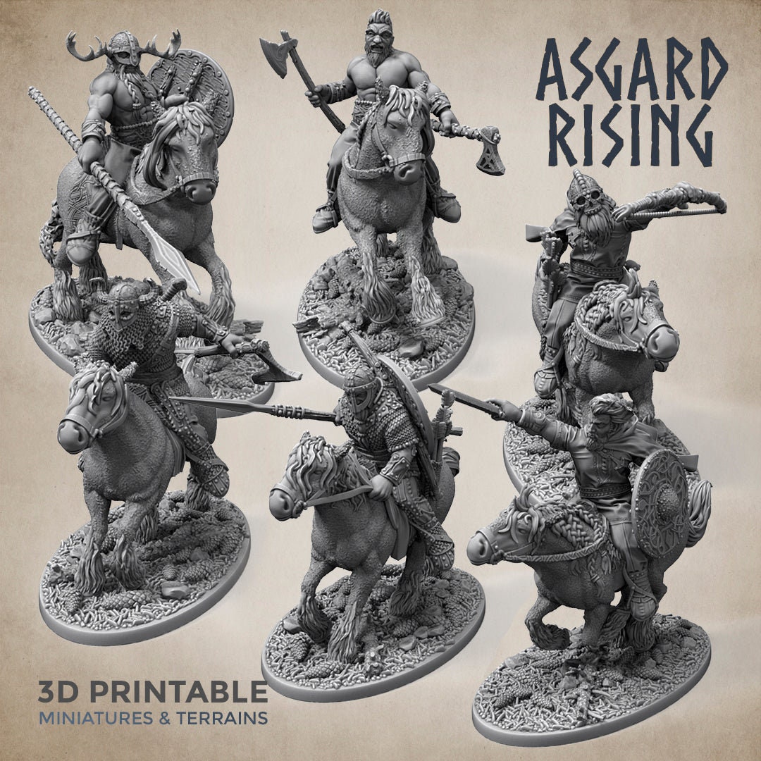 Norse Viking Rider Warband Set - Asgard Rising Miniatures - Wargaming D ...