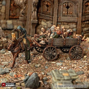 Koń i wóz - Miasta w ruinie i ruinie - Wydrukowany teren scenerii Wargaming D&D DnD 28 mm 32 mm 40 mm 54 mm