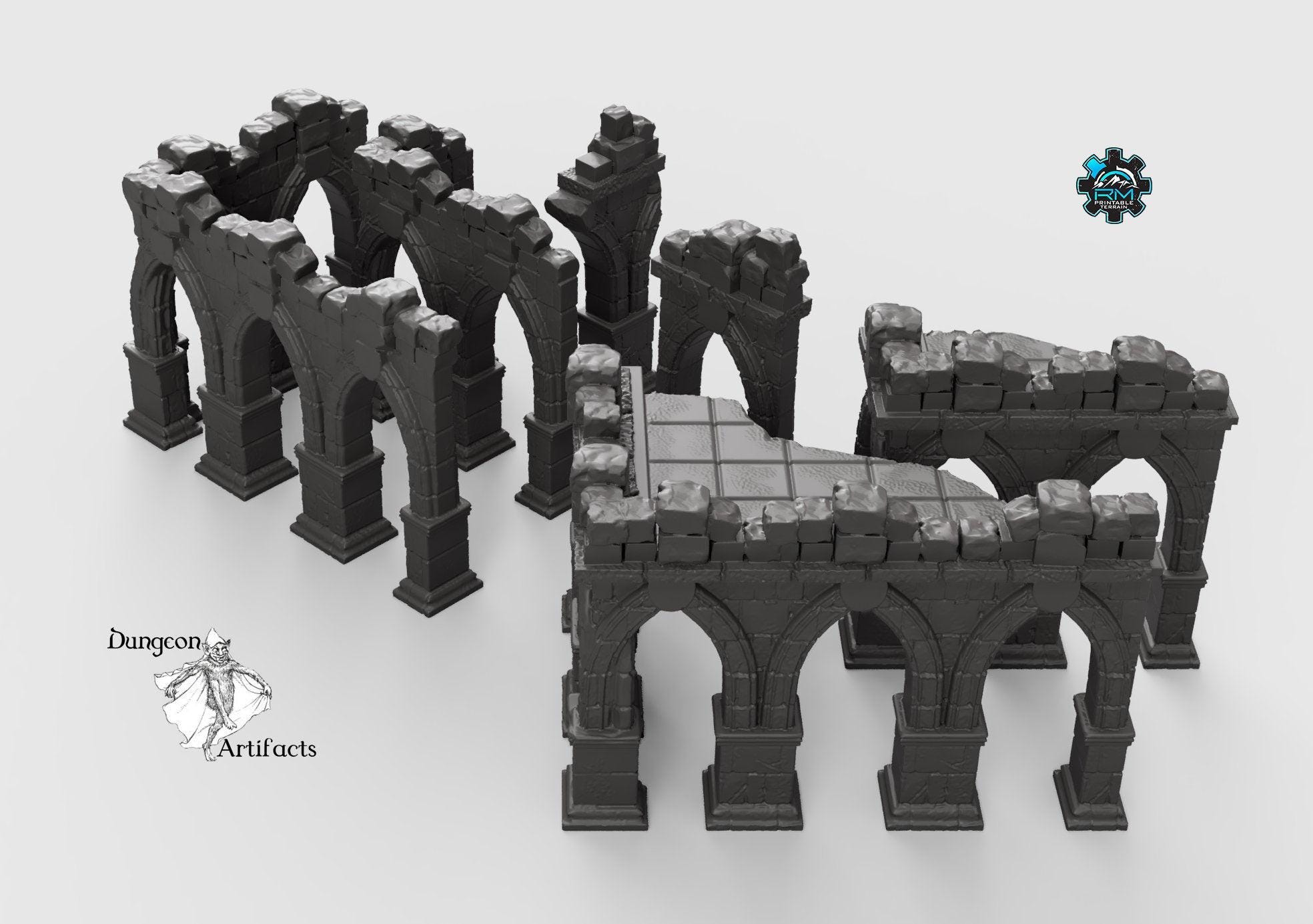 Wachtturm Ruinen Streugelände Landschaft 28 Mm Dungeons & Drachen 3D