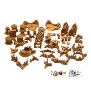 Darkstone Fortifikation kompatible Trihex Zitadelle Token und Marker Sets - Dragon&#39;s Rest Wargaming Terrain Scatter