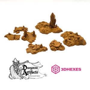 Cave Floor Scatter - Crossroads Fungal Tunnels - 3DHexes Wargaming Terrain D&D DnD