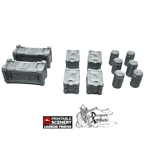 Starship Cargo Bay Containers - Brave New Worlds - Printable Scenery Sanctuary 17 Terrain Scatter D&D DnD