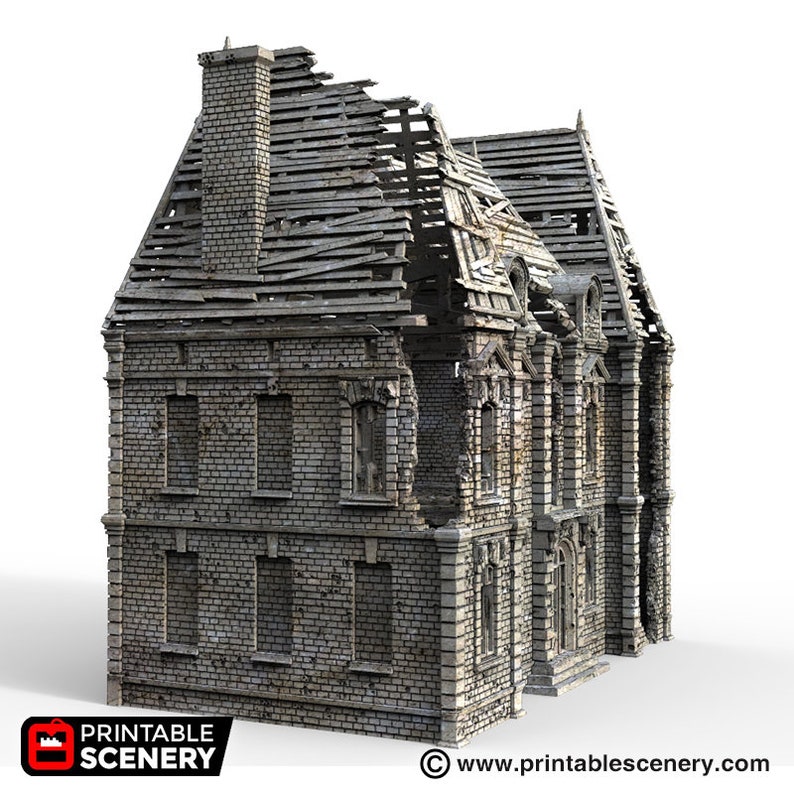 Ruined Chateau DnD 15mm 28mm 32mm Time Warp Wargaming Terrain Scatter D/&D Warhammer Pathfinder 40k