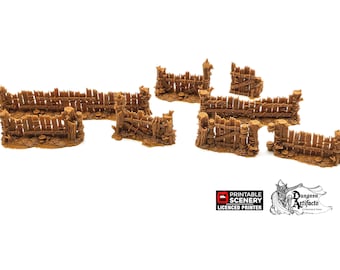Ramshackle Fence - Cities of Ramshackle and Ruin - Printable Scenery - Terrain, Wargaming, D&D, DnD