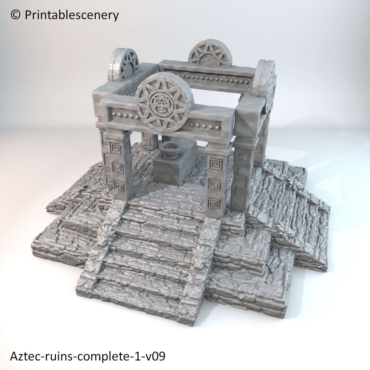 アステカ遺跡 - 黙示録 28 mm 32 mm ウォーゲーミング 地形 D&D DnD 