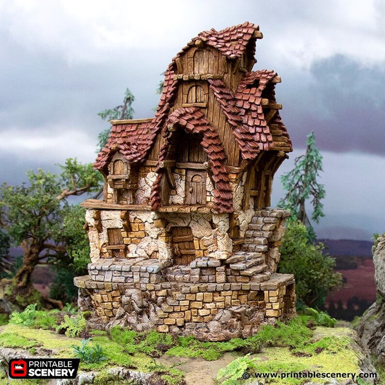 The Hunters Lodge Hagglethorn Hollow Printable Scenery 15mm | Etsy