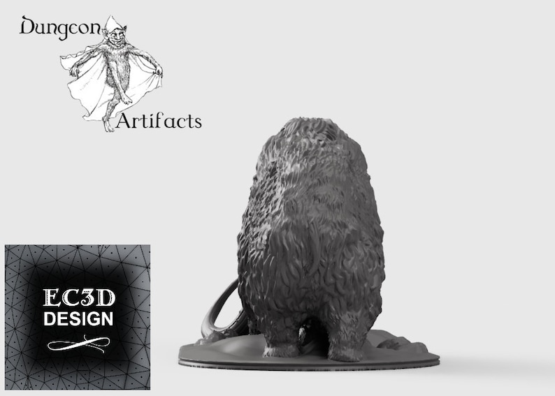 Woolly Mammoth 15mm 28mm 32mm 42mm Wilds of Wintertide Wargaming Terrain , ice age, mastadon image 4