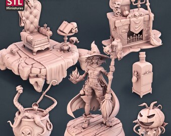 Witch Set - STL Miniatures - Wargaming D&D DnD