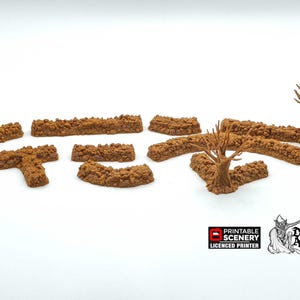 Winter Bocage - King and Country - Printable Scenery Terrain Wargaming D&D DnD 10mm 15mm 20mm 25mm 28mm 32mm 40mm 54mm Painted options