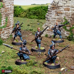 Kings Guard e Freeguild Spearmen - Re e Paese - Scenario stampabile Wargaming D&D DnD 28mm 32mm 40mm 54mm