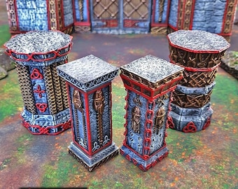 Colunas Antigas - Anões, Elfos e Demônios - Cenário Imprimível para Jogos de Guerra, D&D e DnD