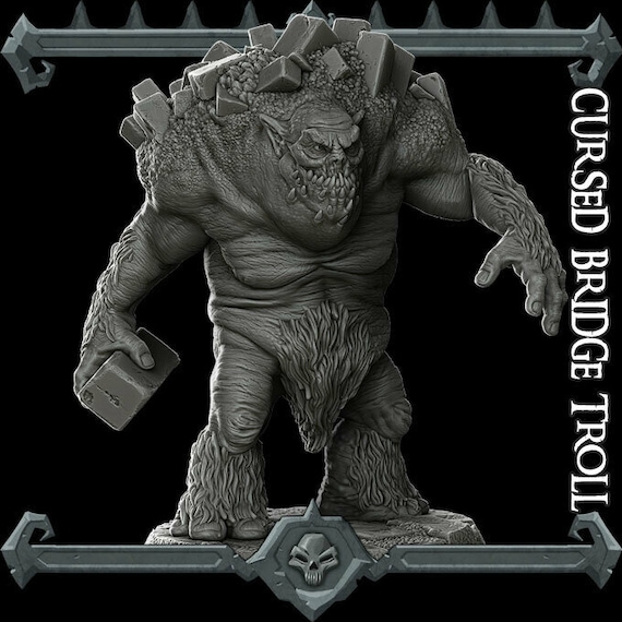 Cursed Bridge Troll - Wargaming Miniatures Monster Rocket Pig Games D&D DnD  Pathfinder SW Legion Shadowfell