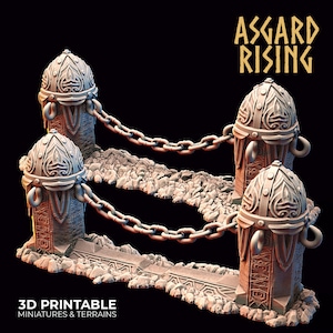 Dwarven Fortress Chained Fence Set - Asgard Rising - Wargaming D&D DnD