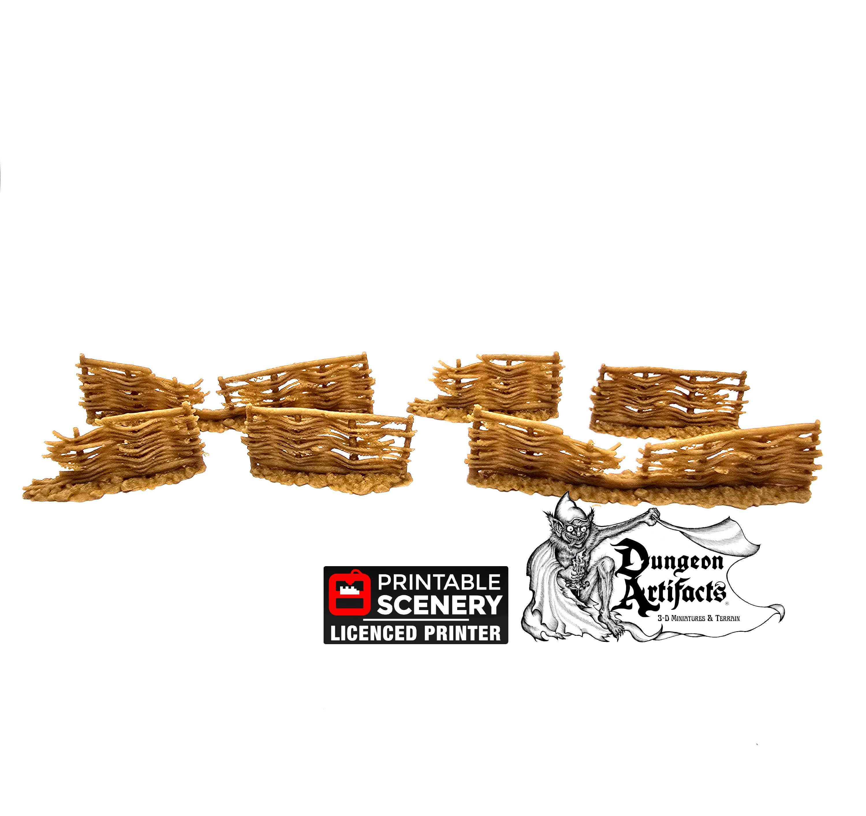 Ruined Garden Fences - Hagglethorn Hollow Printable Scenery 15mm 20mm 28mm 32mm 37mm Terrain D&D