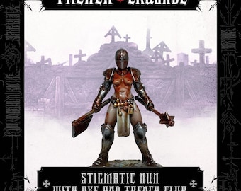 Monja estigmatizada de los peregrinos de las trincheras con hacha y porra de trinchera - Cruzada de las Trincheras