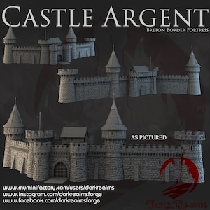 Breton Border Fortress Gate and Walls - Castle Argent - Dark Realms Terrain Wargaming D&D DnD