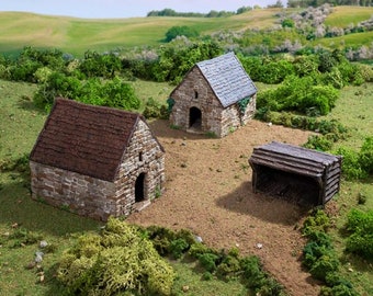 Small Rustic Barns - King and Country - Printable Scenery Terrain Wargaming D&D DnD 10mm 15mm 20mm 25mm 28mm 32mm 40mm 54mm Painted options