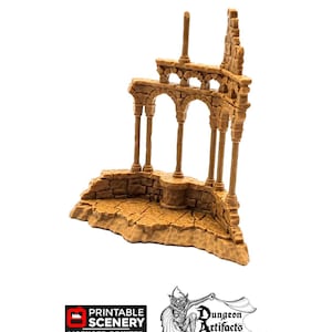 Roman Ruins Pillared Wall - Apocalypse - Printable Scenery 28mm 32mm Wargaming Terrain D&D DnD