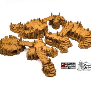Raised Caverns - Clorehaven and the Goblin Grotto - Printable Scenery Wargaming Terrain D&D, DnD