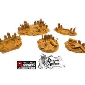 Graveyard Hills - Shadowfey Wilds - Printable Scenery - Grave Yard Wargaming Terrain D&D DnD