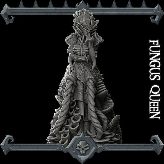 Miniature Fungal Queen Mushroom - Dungeons & Lasers G624 - Échelle 28mm - Non Peinte, Non Montée - Pour Modélistes Confirmés