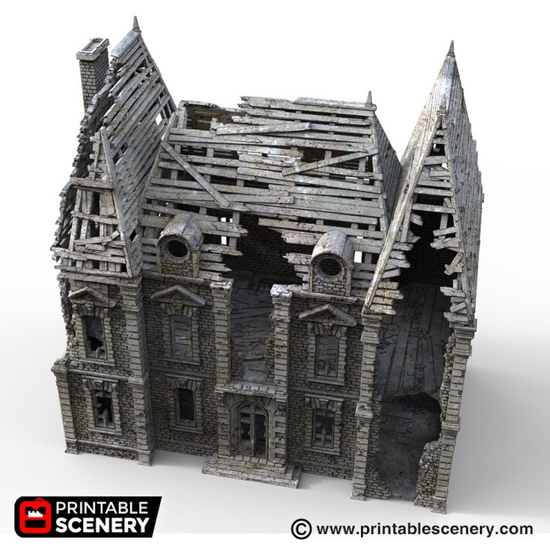 Ruined Chateau DnD 15mm 28mm 32mm Time Warp Wargaming Terrain Scatter D/&D Warhammer Pathfinder 40k