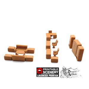 Conjunto de muebles de oficina ciberpunk - Mundos Valientes - Miniaturas de mesa imprimibles para escenografía, terreno para D&D y DnD