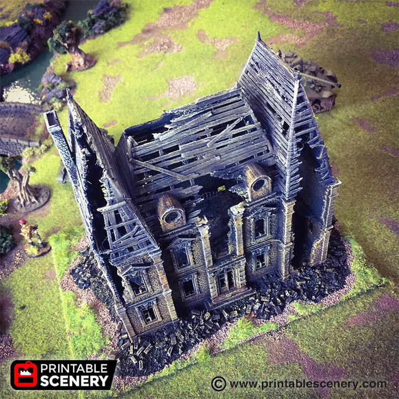 Ruined Chateau DnD 15mm 28mm 32mm Time Warp Wargaming Terrain Scatter D/&D Warhammer Pathfinder 40k