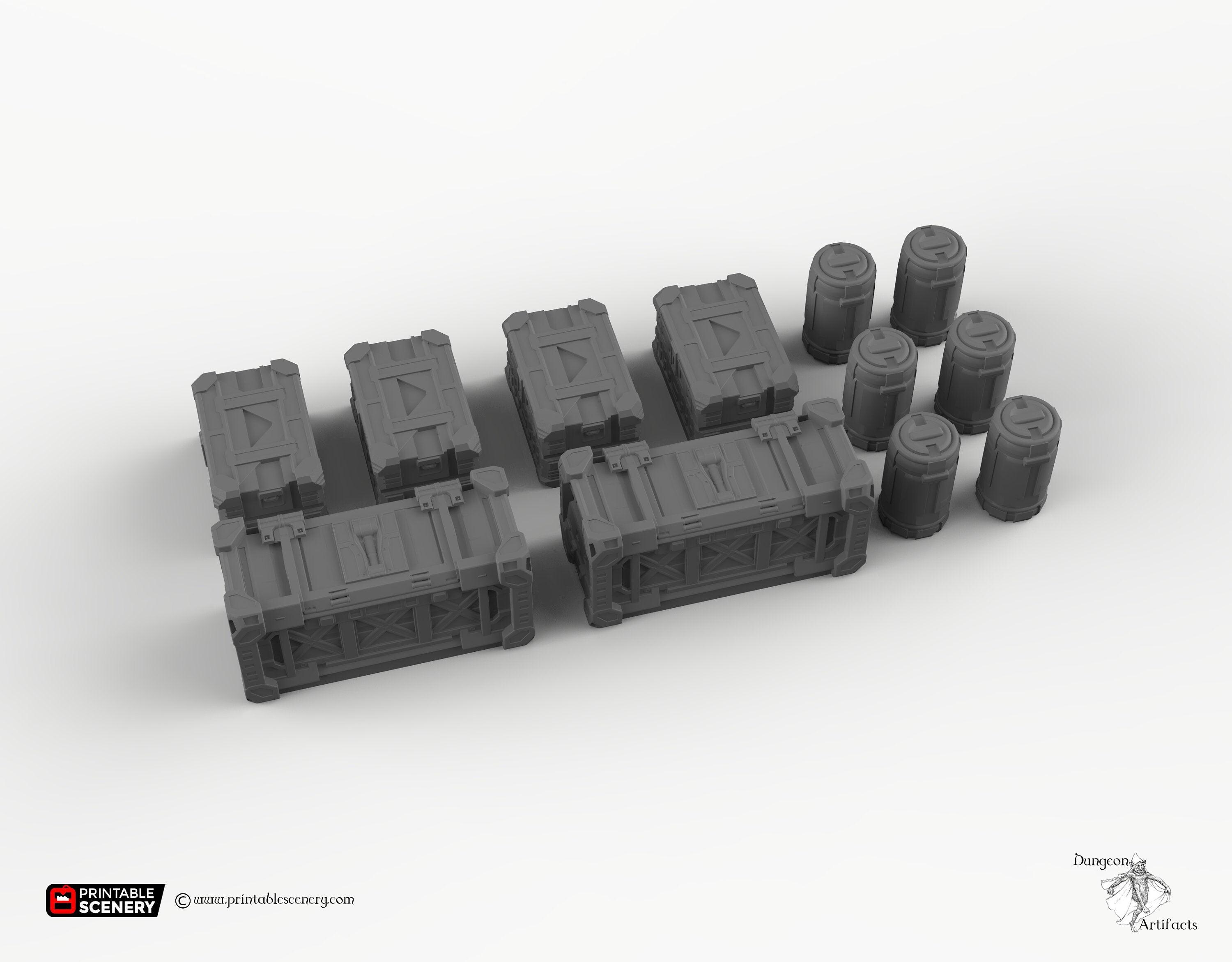 Multiple Container Dnd Kit Example Starship Cargo Bay Containers - Brave New Worlds - Printable Scenery ...