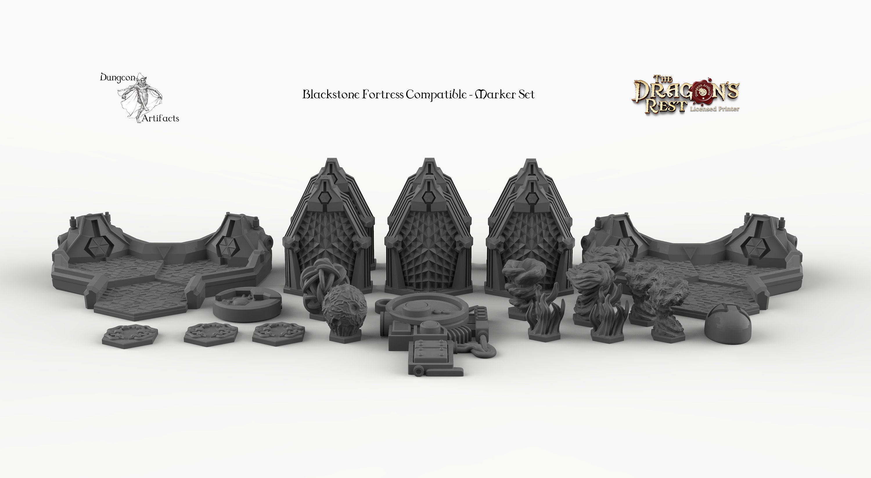 Blackstone Fortress Deluxe Leader Token Tri Hex Citadel by The Dragons Rest