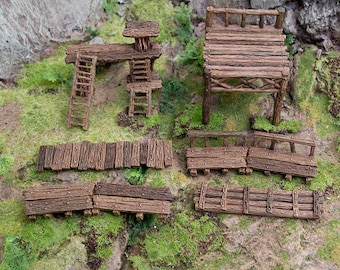 Rickety Platforms - Hagglethorn Hollow - Printable Scenery Terrain Wargaming D&D DnD