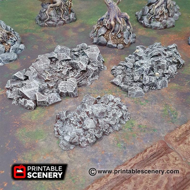 Jagged Rocks Scatter - Chunky Rocks - 15mm 28mm 32mm 40mm - Printable ...