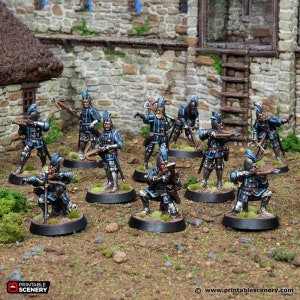 Crossbowmen - King and Country - Printable Scenery Wargaming D&D DnD 28mm 32mm 40mm 54mm