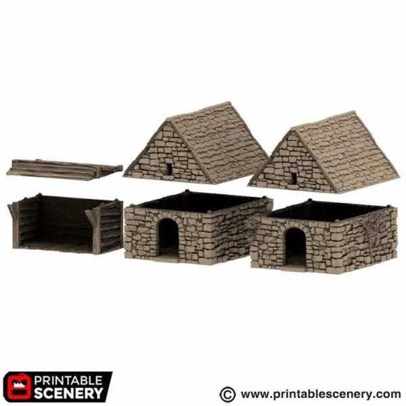 Small Rustic Barns King and Country Printable Scenery - Etsy