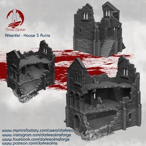 Stone City House 5 Ruins - Arkenfel - Dark Realms Terrain Wargaming D&D DnD