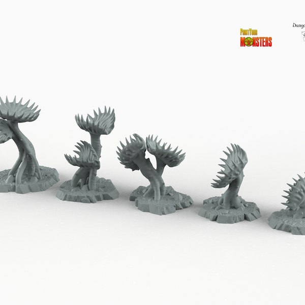 Carnivorous Plants - Print Your Monsters Fantastic Plants and Rocks Resin Terrain Wargaming D&D DnD Pathfinder