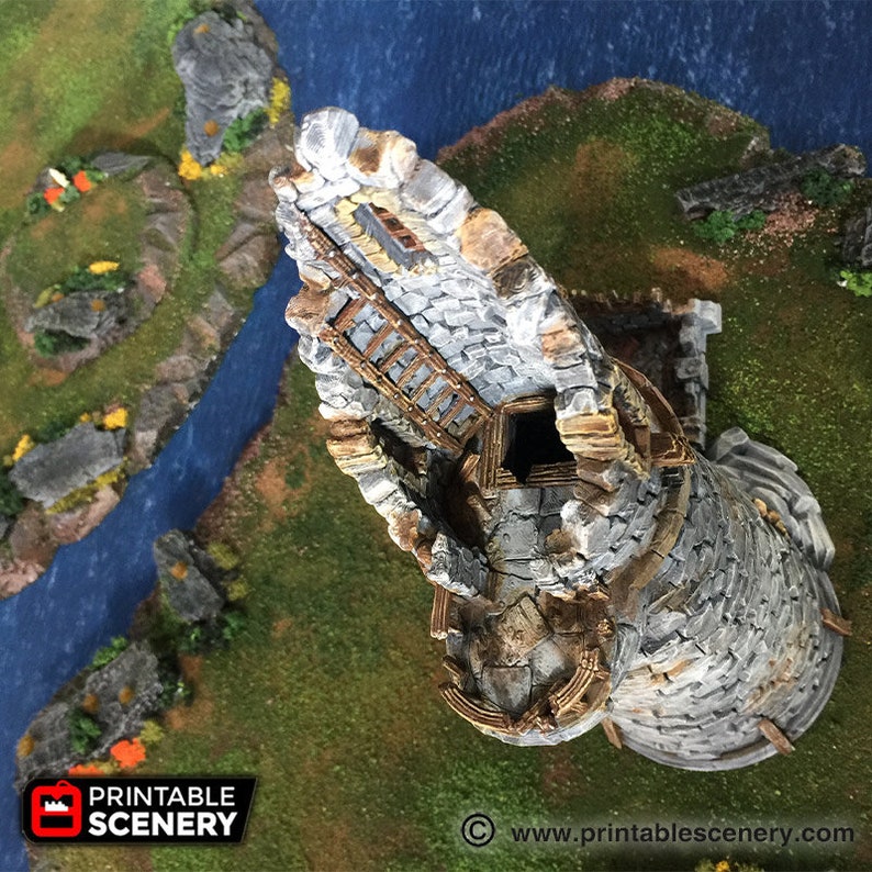 Pirates 15mm 28mm 32mm Wargaming Terrain D/&D 40k SW Legion Ruined Lighthouse DnD Pathfinder Warhammer The Lost Islands