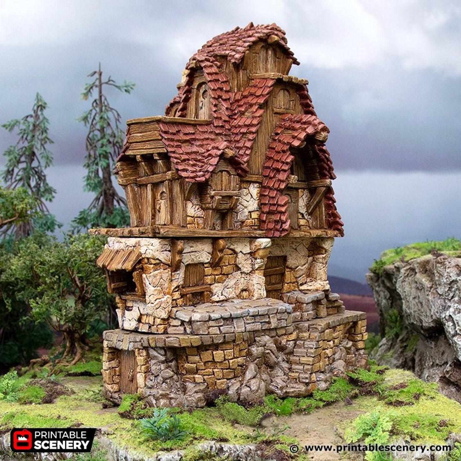 The Hunters Lodge Hagglethorn Hollow Printable Scenery 15mm | Etsy