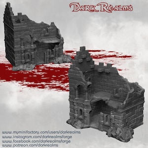 Stone City House 1 Ruins - Arkenfel - Dark Realms Terrain Wargaming D&D DnD