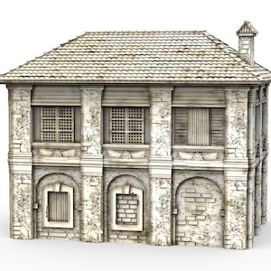 Caribbean House - Time Warp Wargaming Terrain Scatter Bolt Action , 40k 15mm 20mm 28mm 32mm