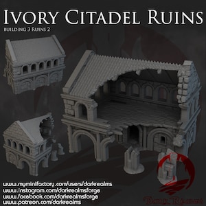Building 3 Ruins 2 - Ivory Citadel - Dark Realms Terrain Wargaming D&D DnD