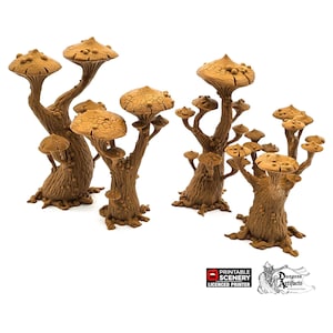 Magic Mushrooms Tree Set - 15mm 28mm 32mm Clorehaven and the Goblin Grotto Wargaming Terrain Scatter D&D DnD