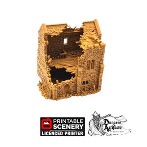 Ruined Norman Stone Keep - King and Country - Printable Scenery Terrain Wargaming D&D DnD 10mm 15mm 20mm 25mm 28mm 32mm 40mm 54mm Painted