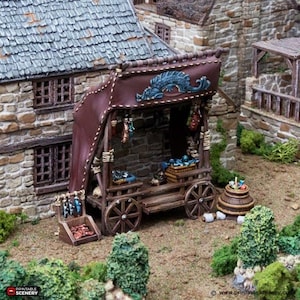 Fish Monger - King and Country - Printable Scenery Wargaming D&D DnD 28mm 32mm 40mm 54mm